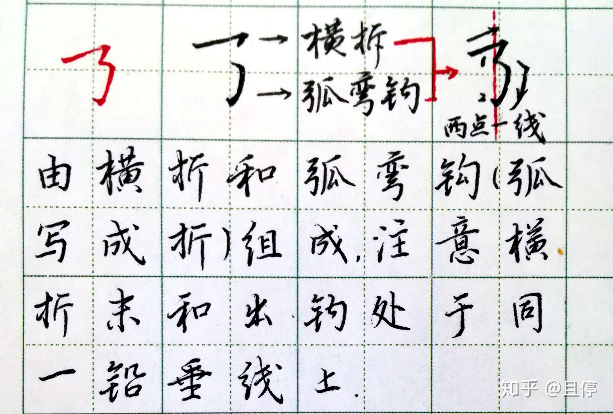 从0开始写硬笔十三横折斜钩横折折折钩