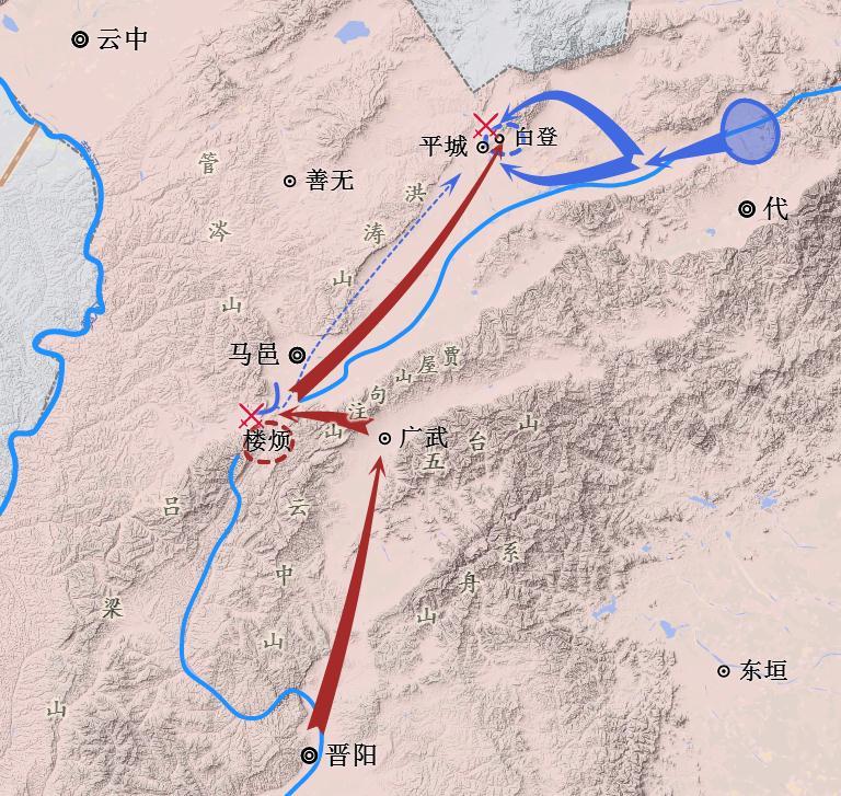 汉匈战争地图说白登之围