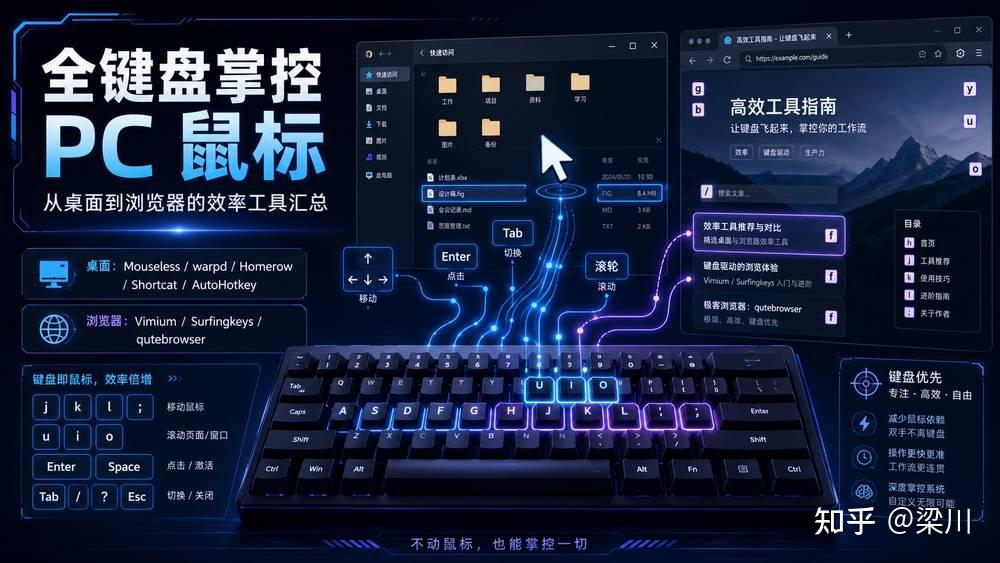 全键盘掌控 PC 鼠标:从桌面到浏览器的效率工具汇总