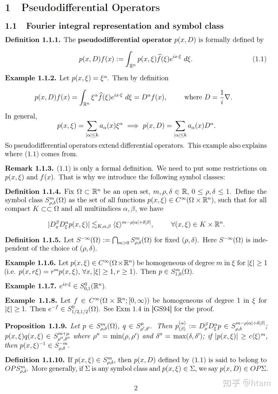 Pseudodifferential operators chapter 2 