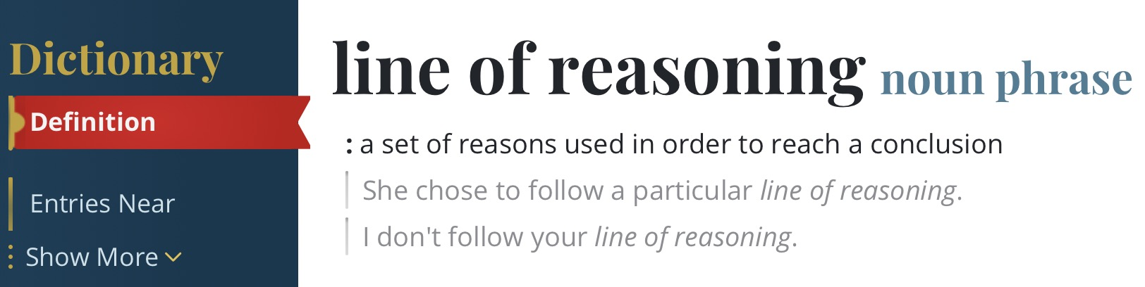 thesis vs line of reasoning