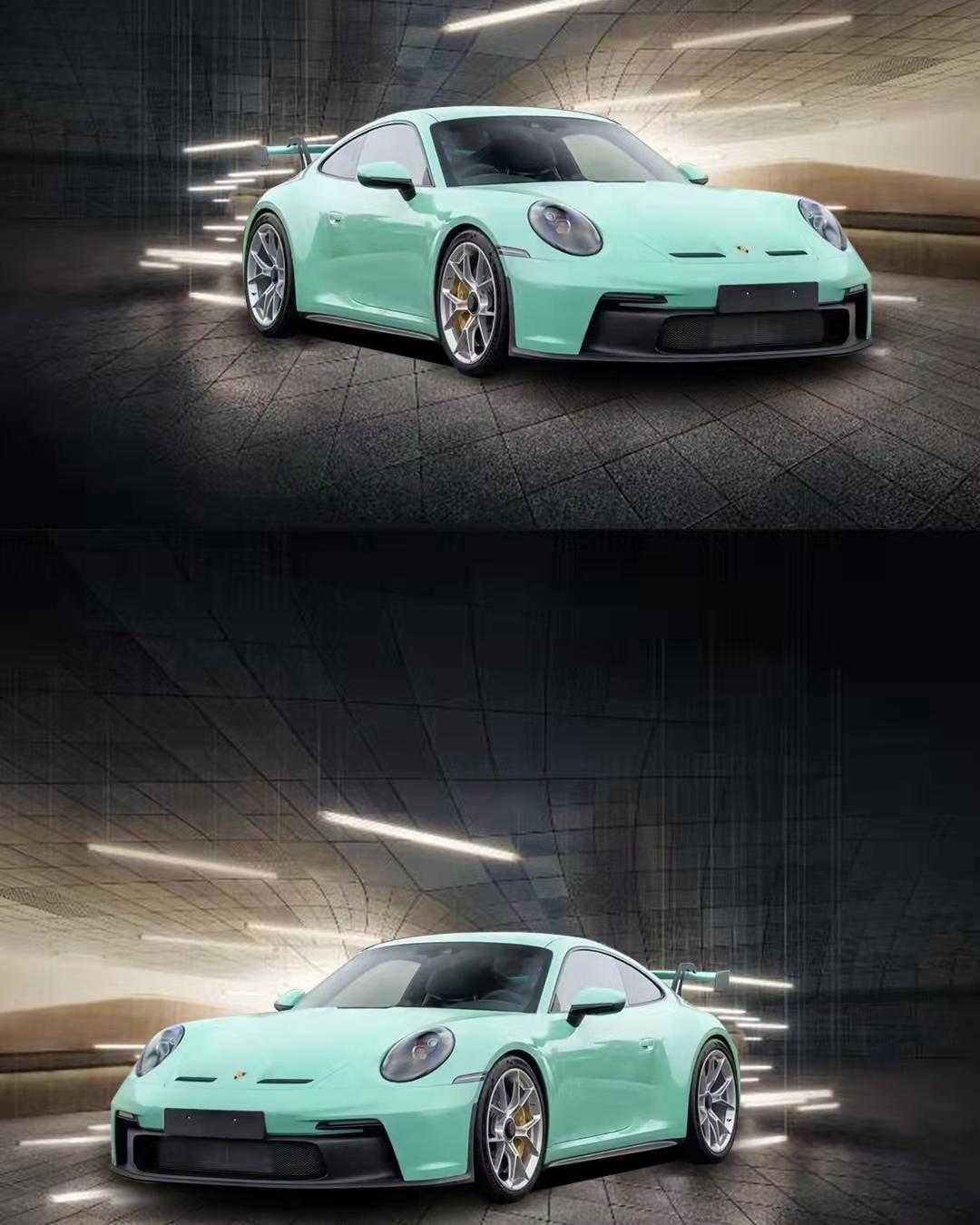 1号薄荷绿改色膜保时捷911gt3
