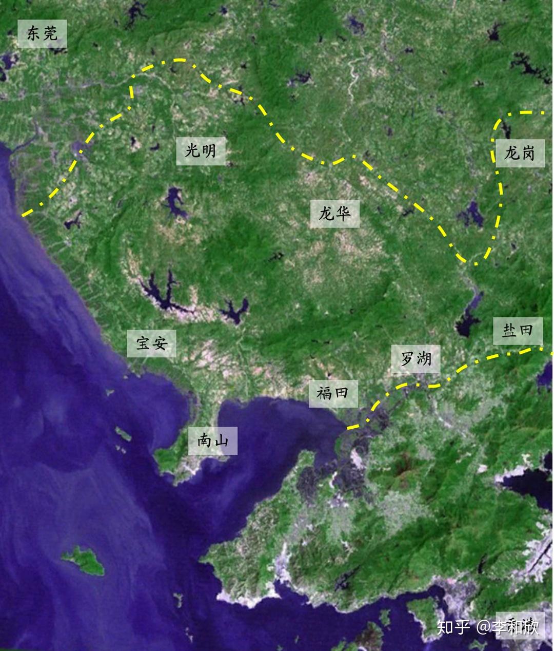 珠江三角洲卫星地图图片