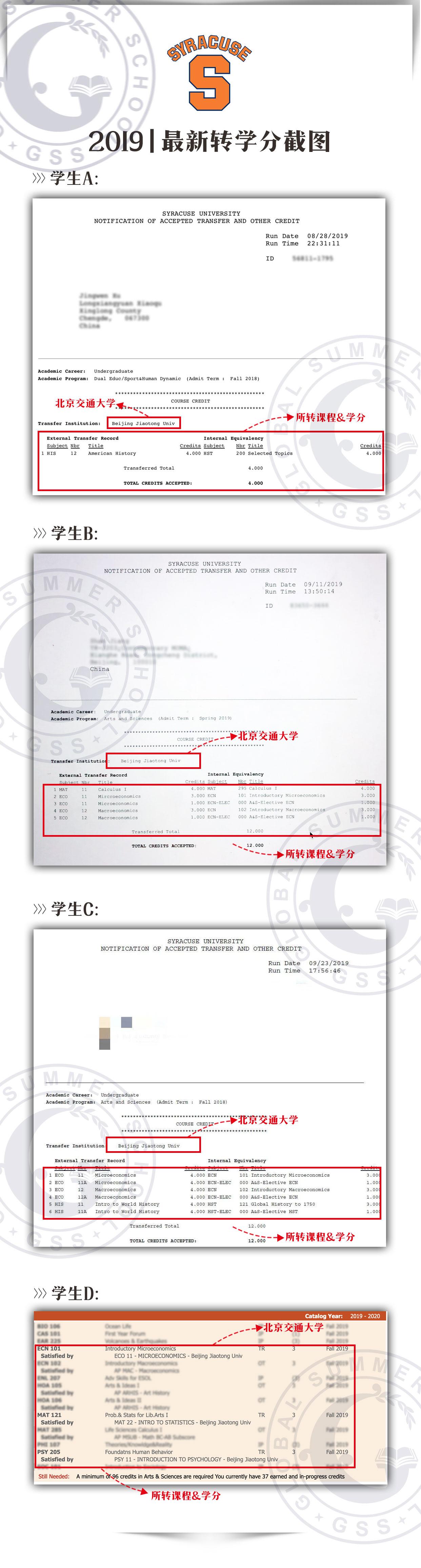2019雪城大学转学分成功案例分享
