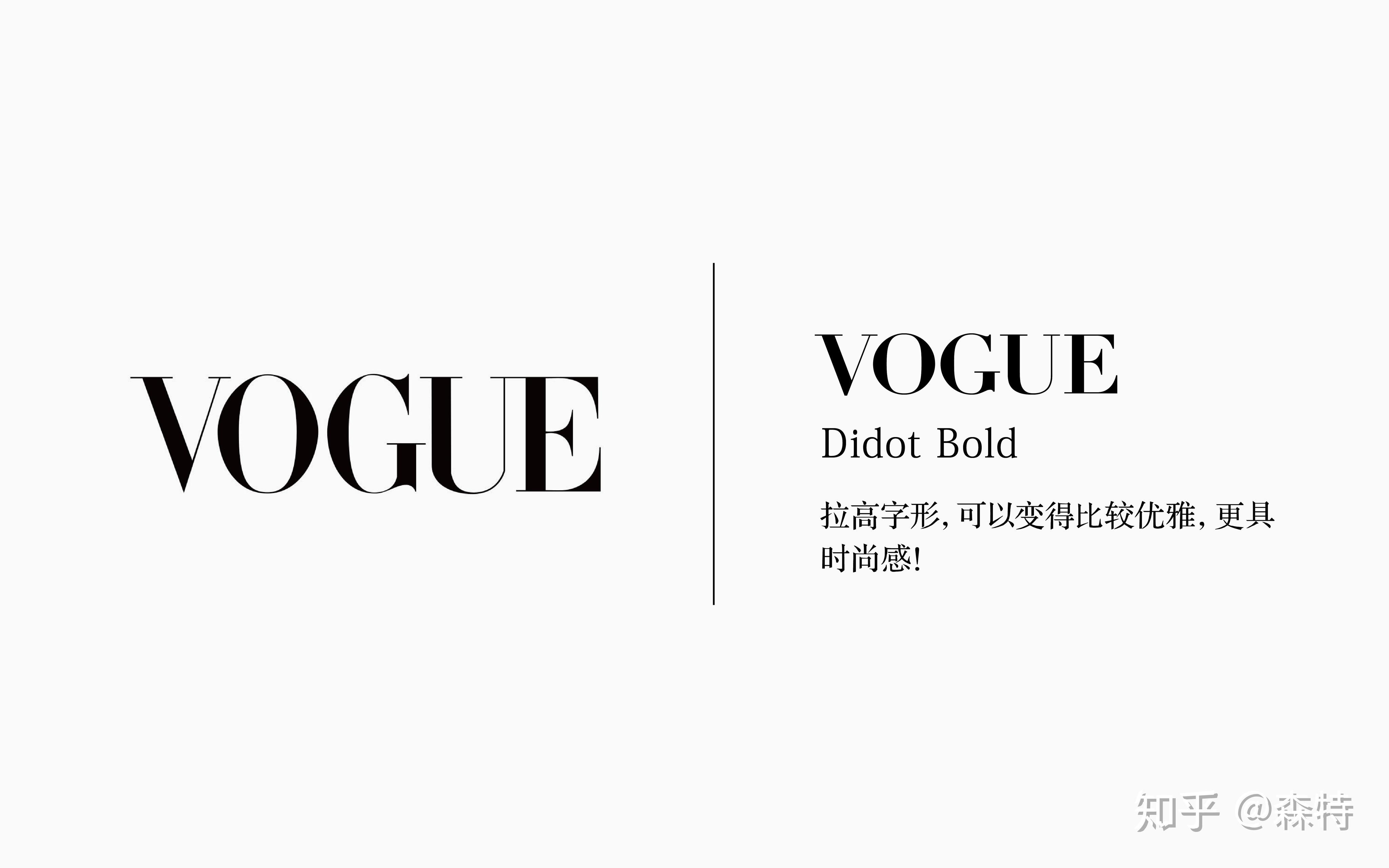 奢侈品牌,其他的例如时尚杂志中,逼格最高的宇宙大刊vogue用的是didot