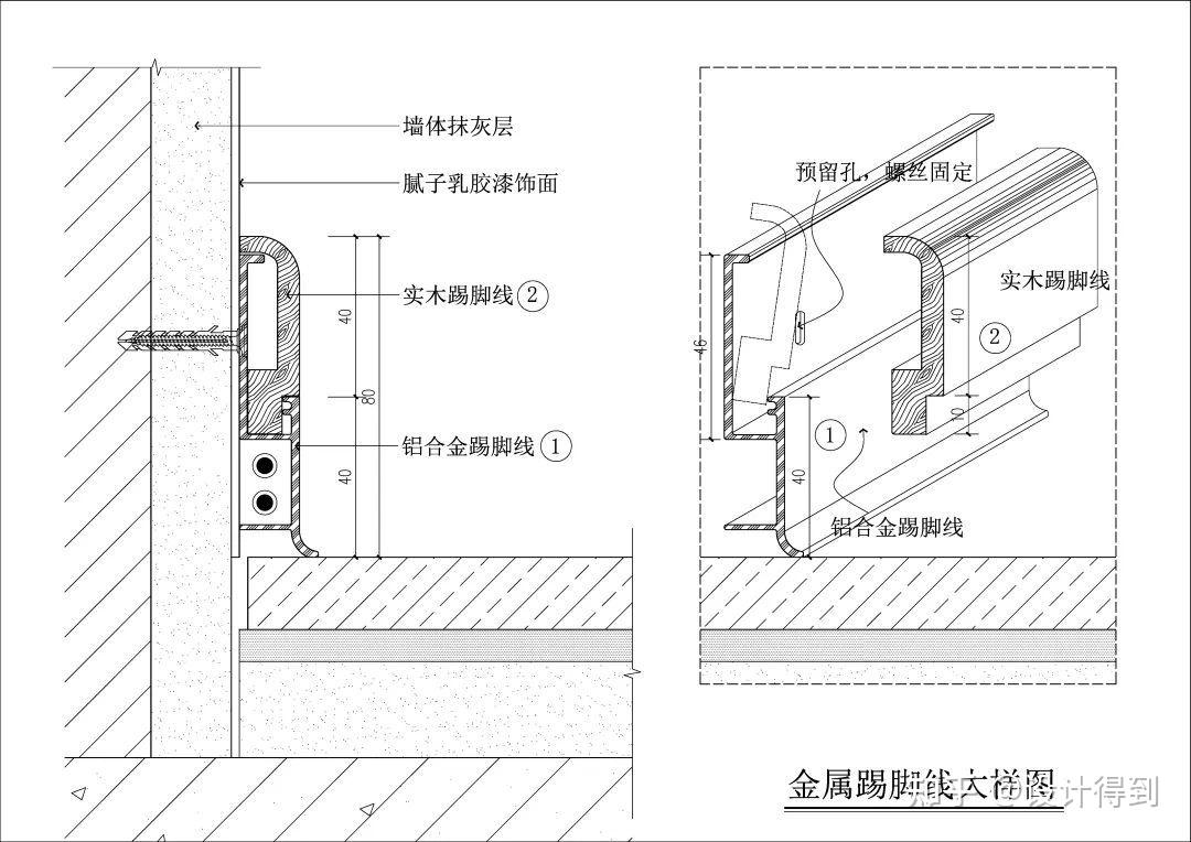 踢脚线收口 断面图片