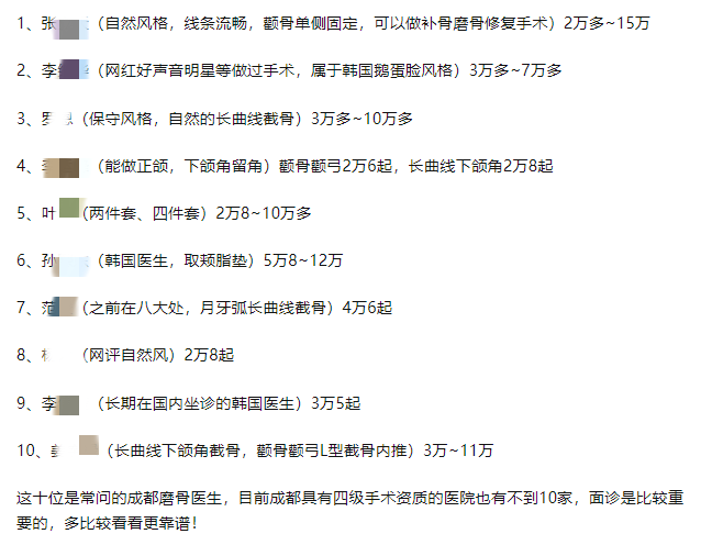 磨骨削骨需要多少钱全国有哪些正规的医院能做下颌角