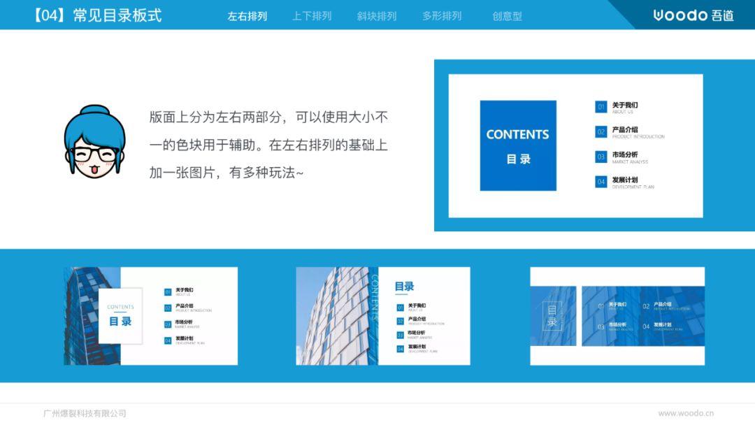 吾道系列ppt目录页太单调5大版式轻松学起来