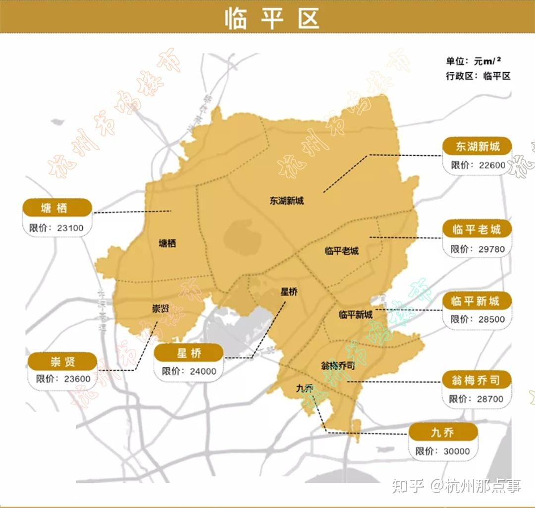 2023年杭州市各区板块限价地图 - 知乎
