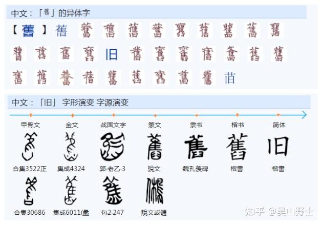 757简化字「旧」是怎么来的? - 知乎