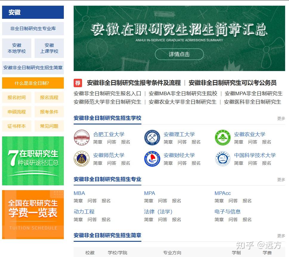 非全双证/安徽2026非全日制研究生院校汇总、专业目录以及学制学费信息合集！ - 知乎