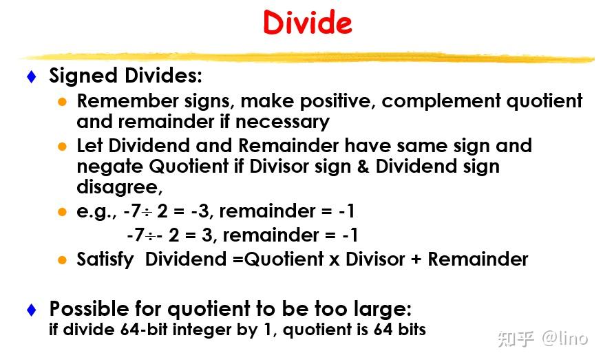 移,然后减完为负数的话quotient需要往左移并且回复原来dividend的值