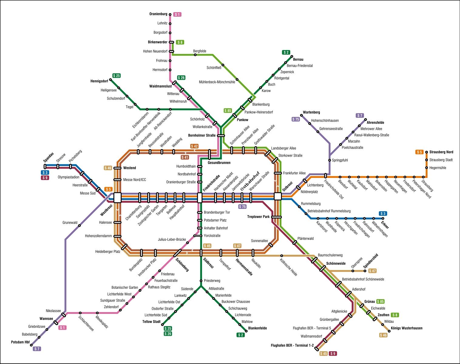 柏林地铁线路图高清图片