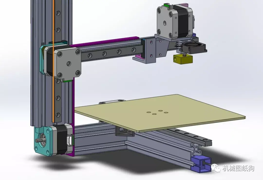 工程機械cetus3d打印機結構模型三維圖紙solidworks設計