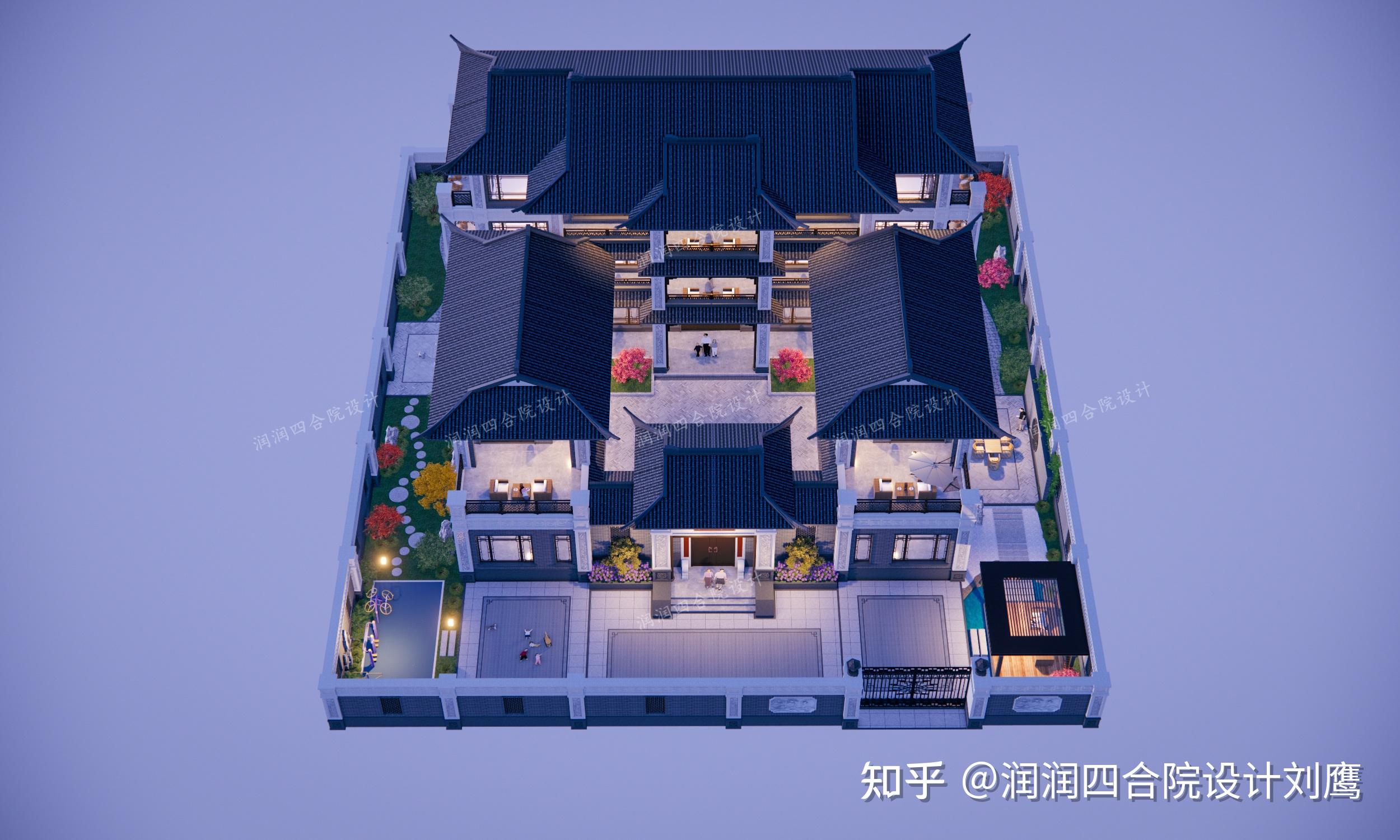 润润四合院设计刘鹰:潮汕中式三层四合院25×26.5,青砖与石材搭出别致的古朴高级感 - 知乎
