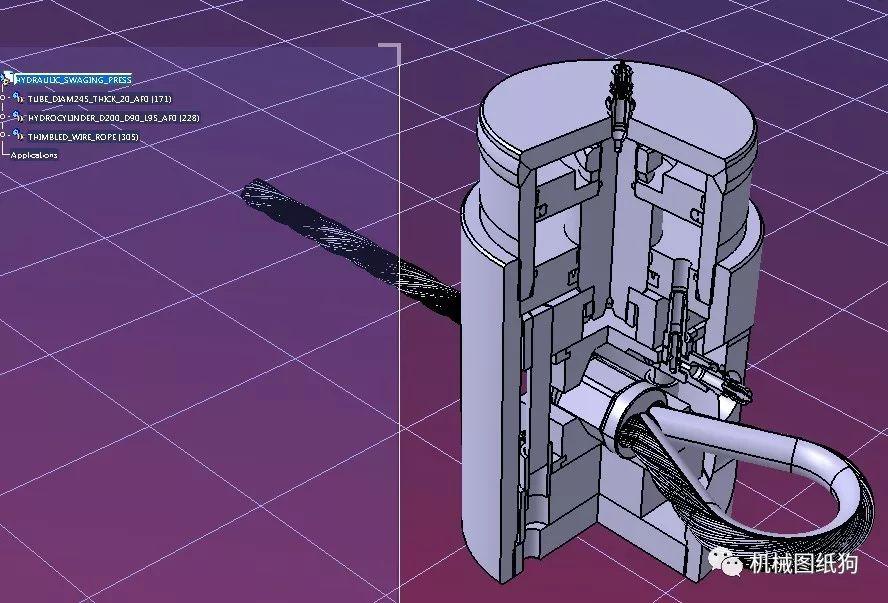 【工程机械】液压挤锻机剖切结构3d图纸 stp格式