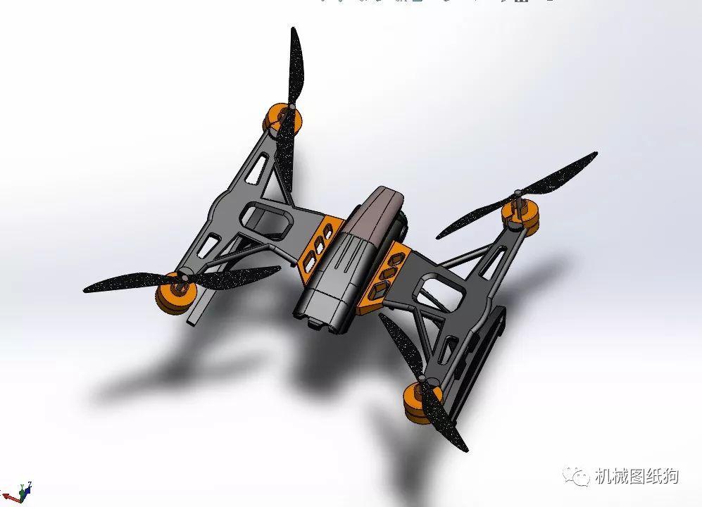 飛行模型drone小巧航拍無人機造型模型圖紙