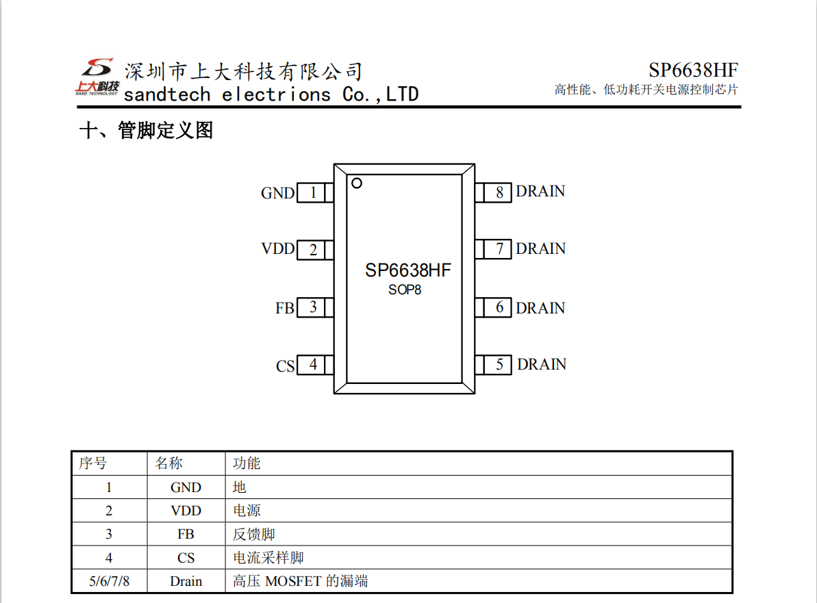 sp6638hf支持低压直充的pwm芯片做18w恒功率