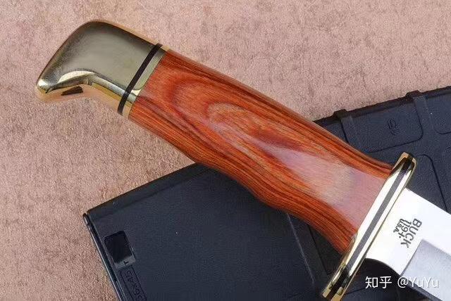 巴克119brs黄铜木柄直刀