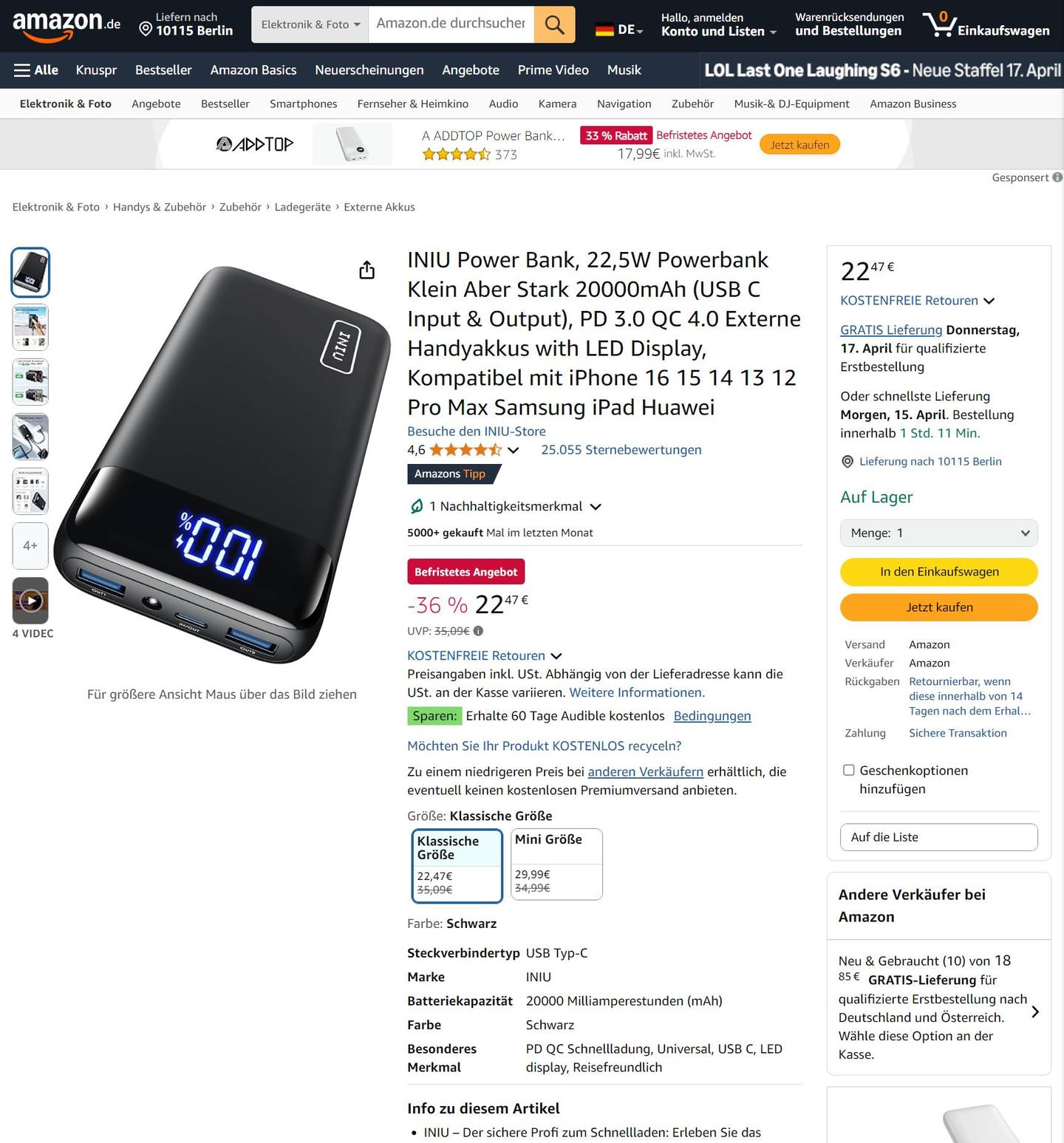 2025年4月德国亚马逊充电宝销售榜单，磁吸充电宝或占据主流- 知乎