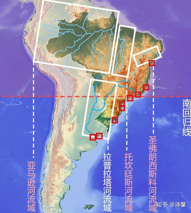 全境地形分为亚马逊平原,巴拉圭盆地,巴西高原和圭亚那高原,其中