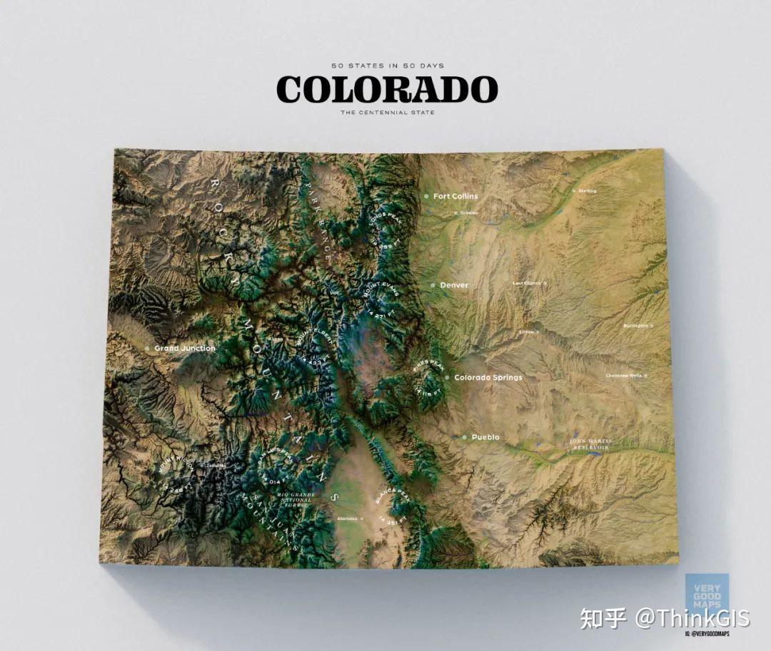 最美地形图分享:美国 50 个州地形图,美爆了 - 知乎