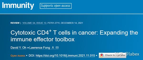 必追的国自然热点：cd4 + T细胞在抗肿瘤免疫中的作用 - 知乎
