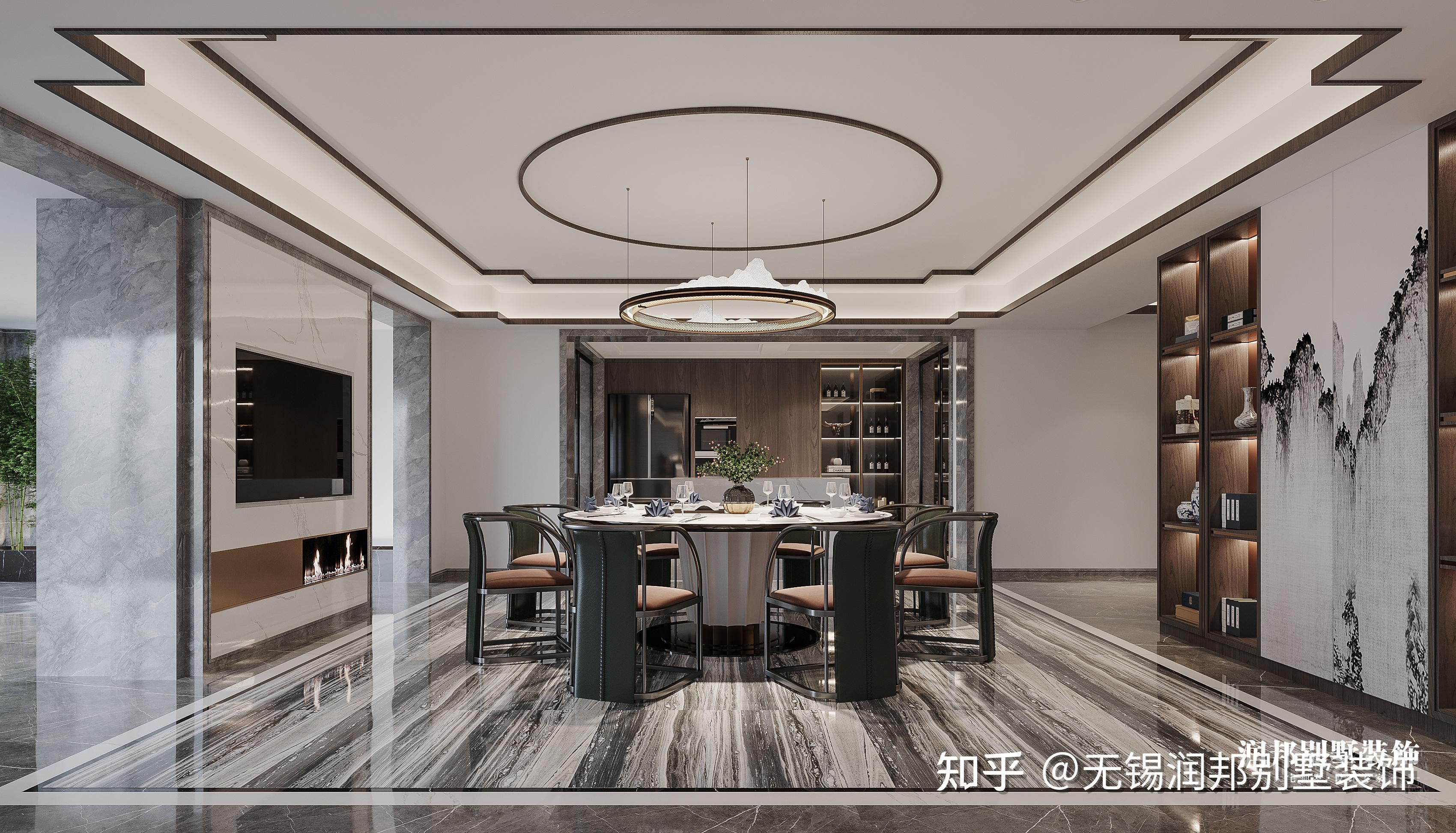 350平新中式水墨客餐厅极具品味女儿房更是美翻了