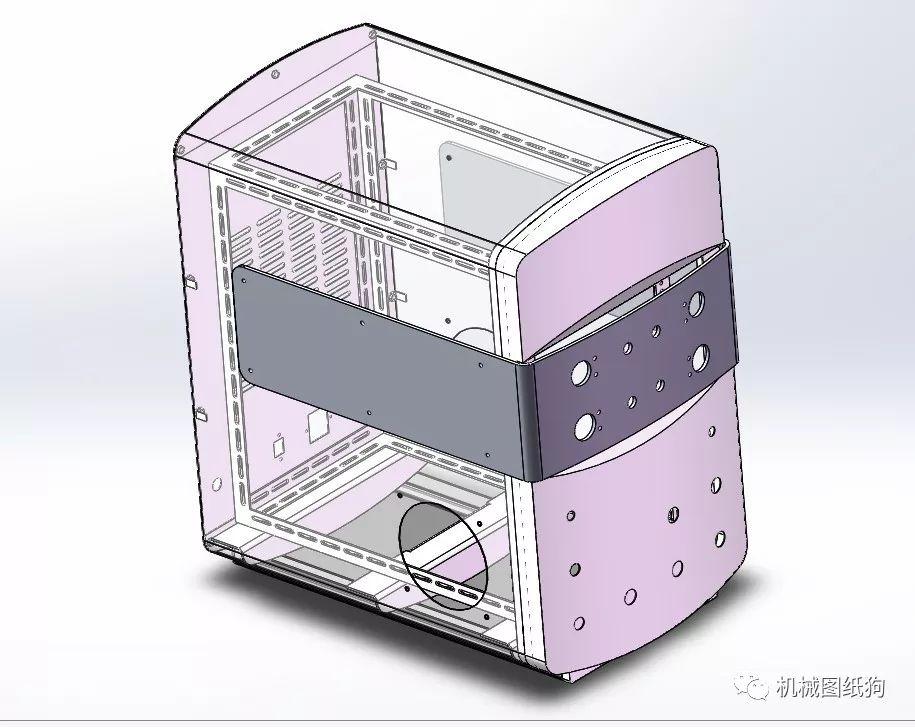 工程机械】单罐机箱标准电脑机箱钣金结构3D