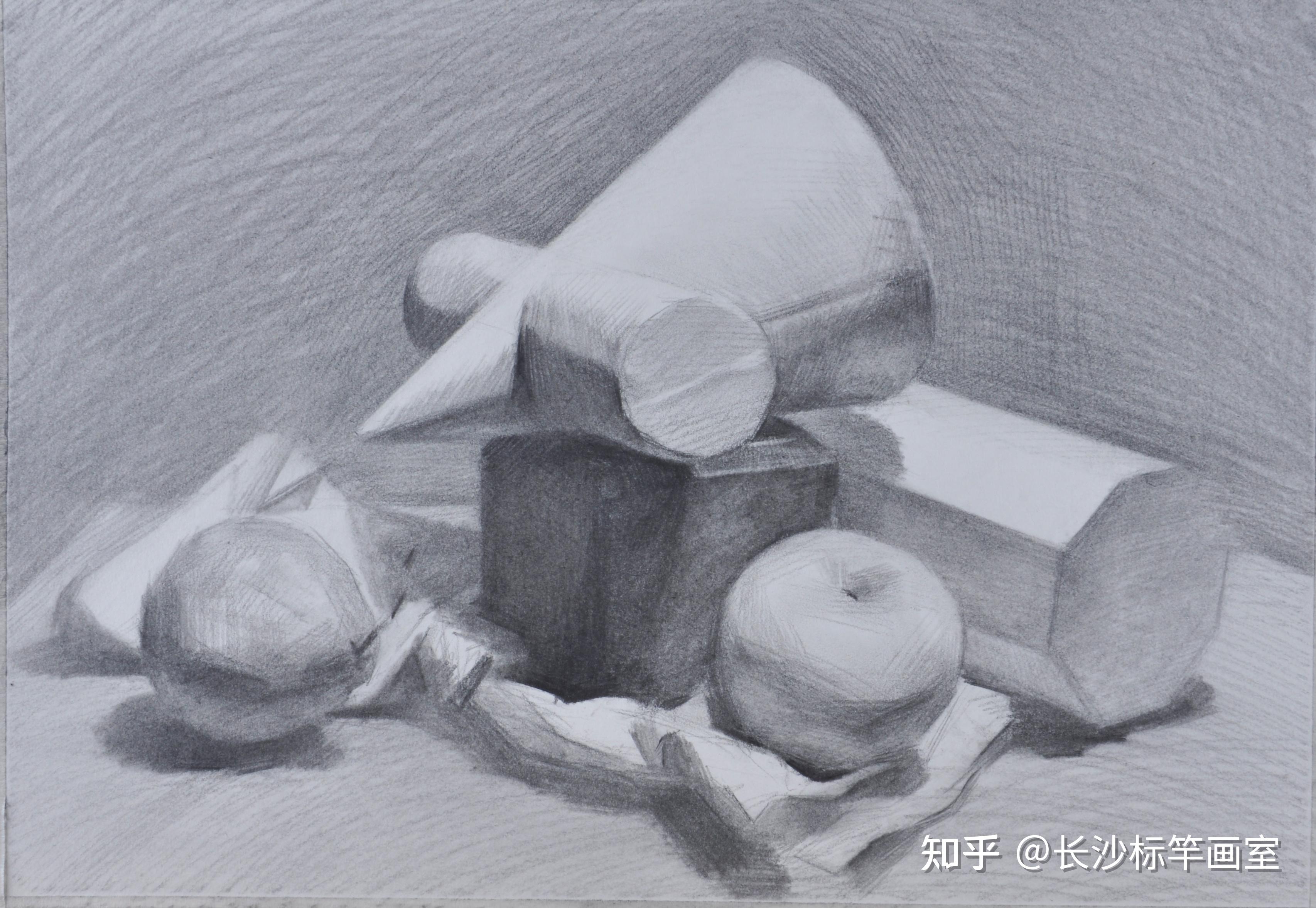 美术中考考试内容几何石膏静物组合