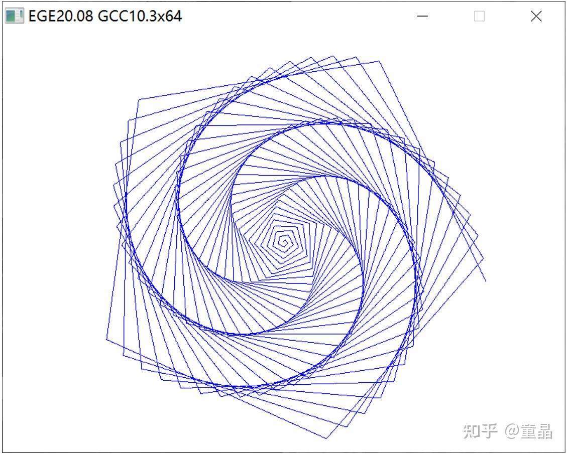 海龟绘图两小时上手c语言 - 5 彩色螺旋线 - 知乎