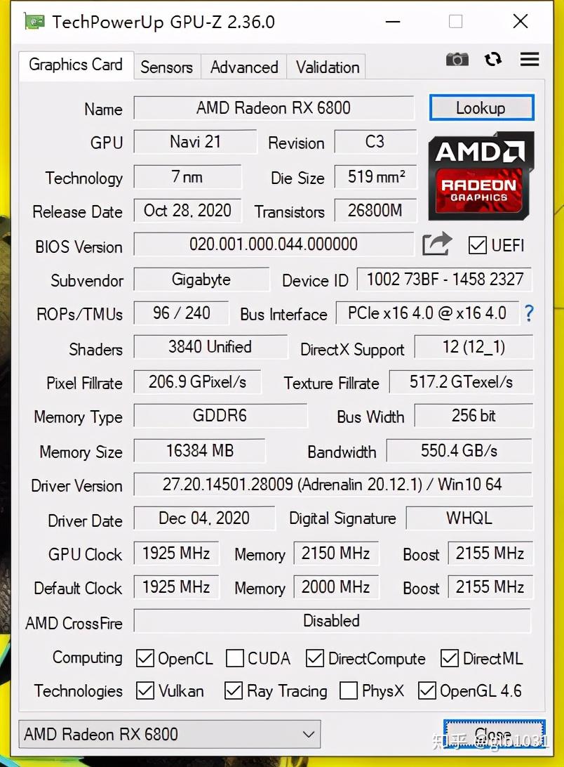 开启sam后:技嘉amd rx 6800 gaming oc魔鹰表现如何? - 知乎