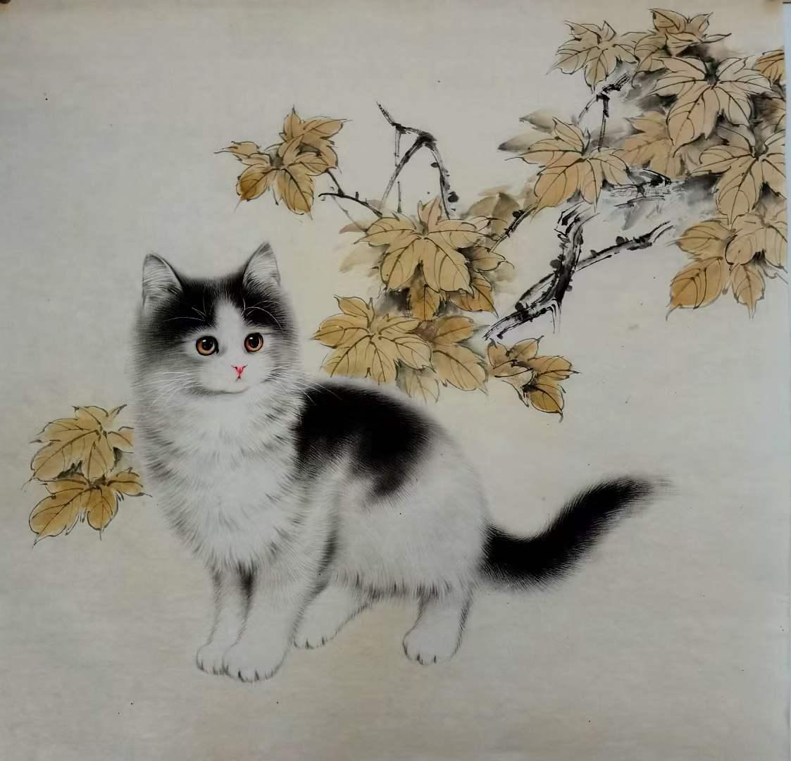 秦文轩画猫 典雅清丽