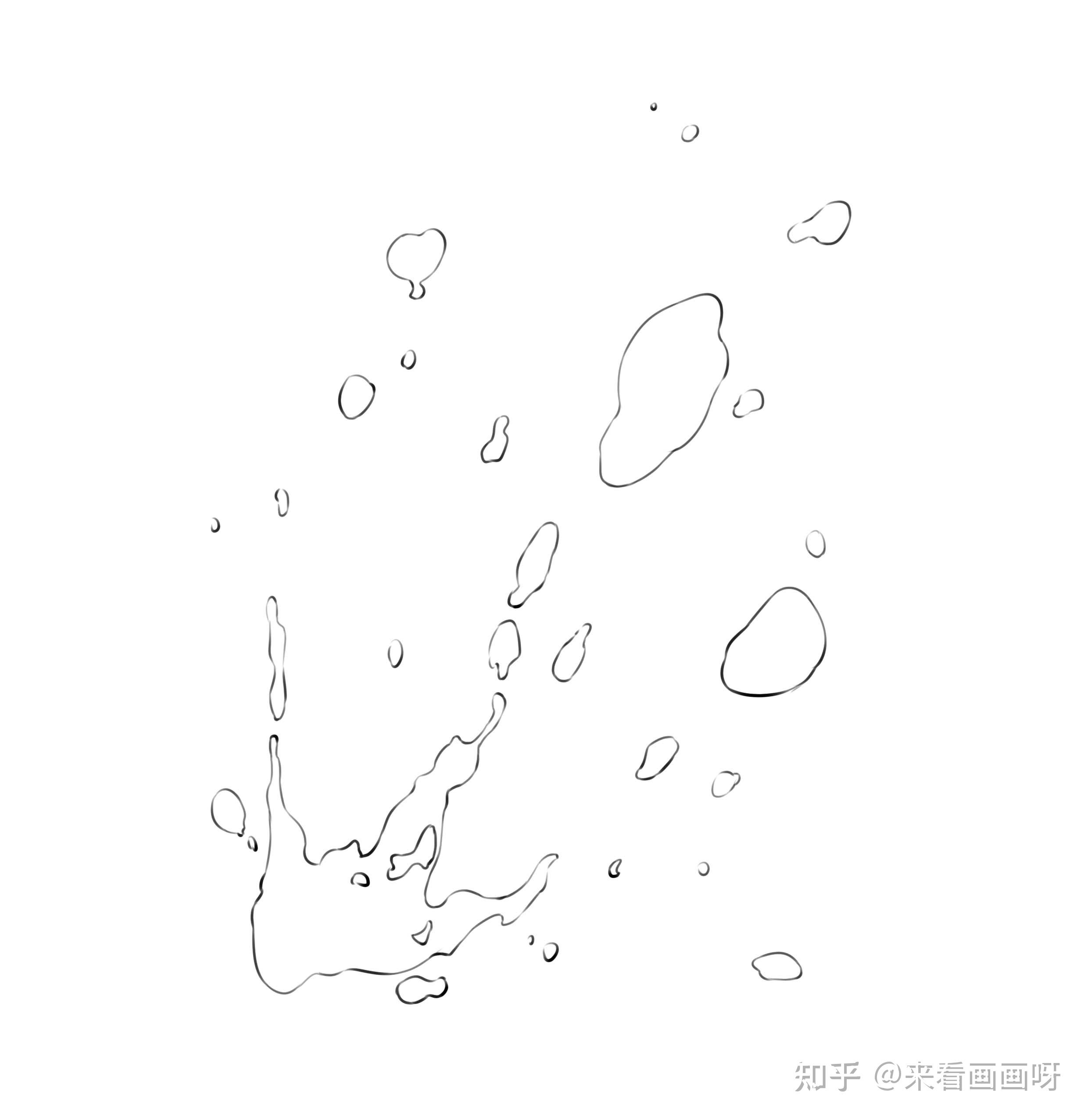 水花四溅简笔画图片