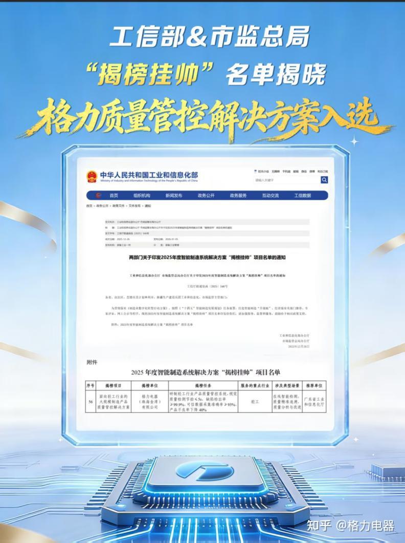 揭榜挂帅!格力质量管控解决方案入选