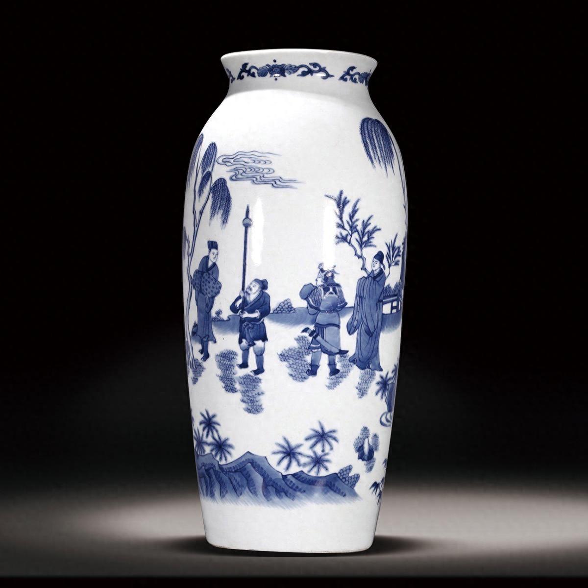 旧藏 大明宣徳年製款 礬紅青花靈芝文盖罐 有蓋