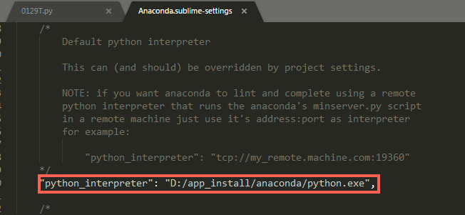 sublimetext3连接anaconda