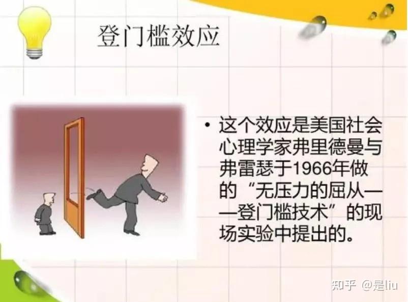 心理学小知识——登门槛效应 - 知乎