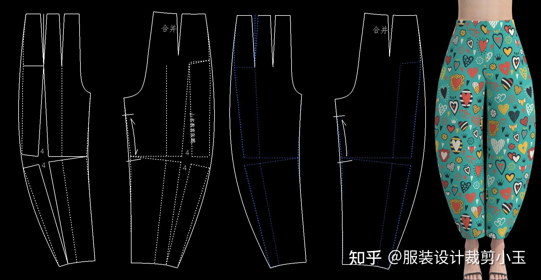 裤子原型及变化打版合集 - 知乎