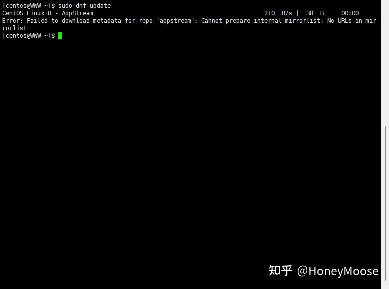 centos 8 appstream repo not working