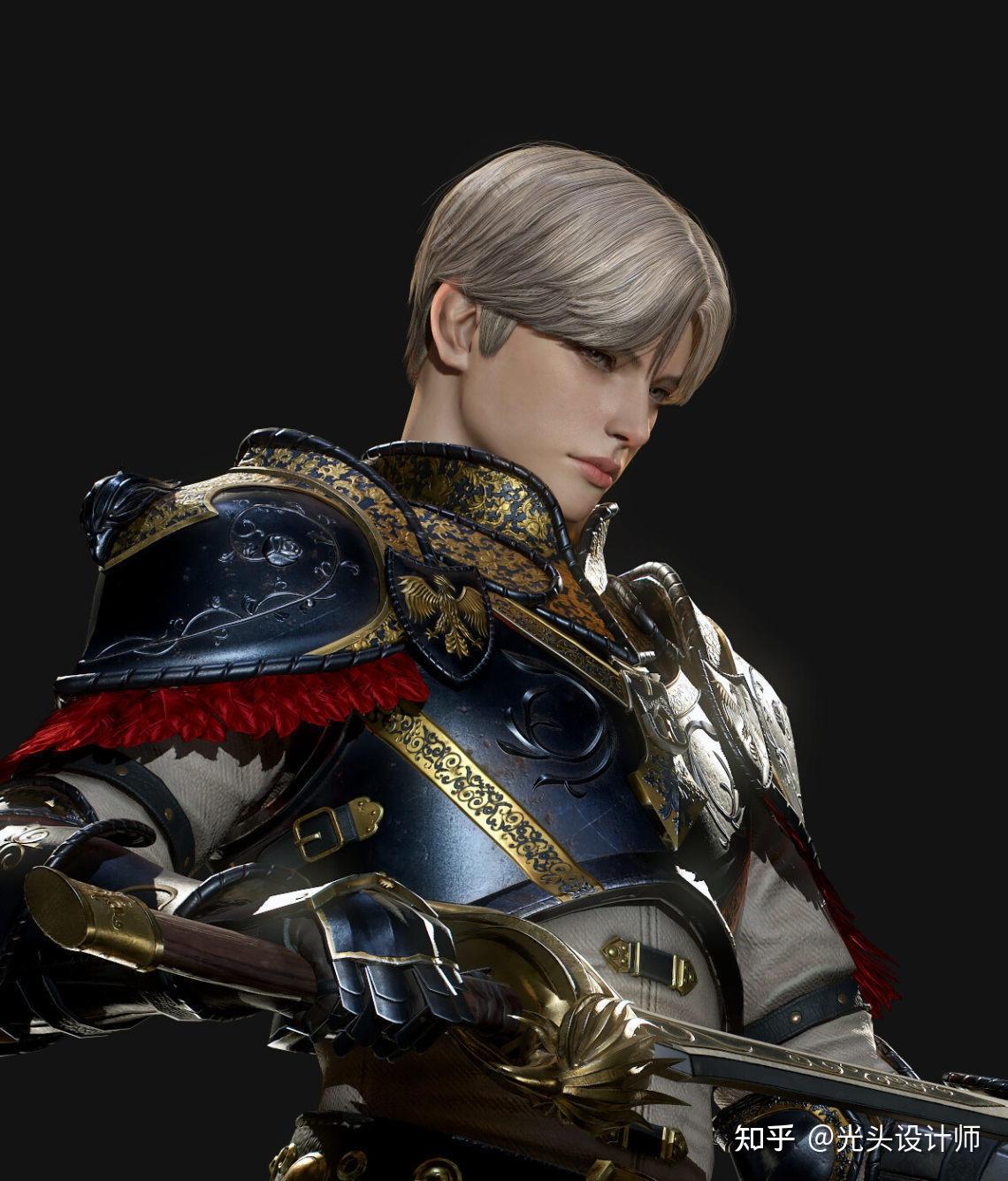 【3d建模学习参考】皇家骑士 男性游戏角色设计