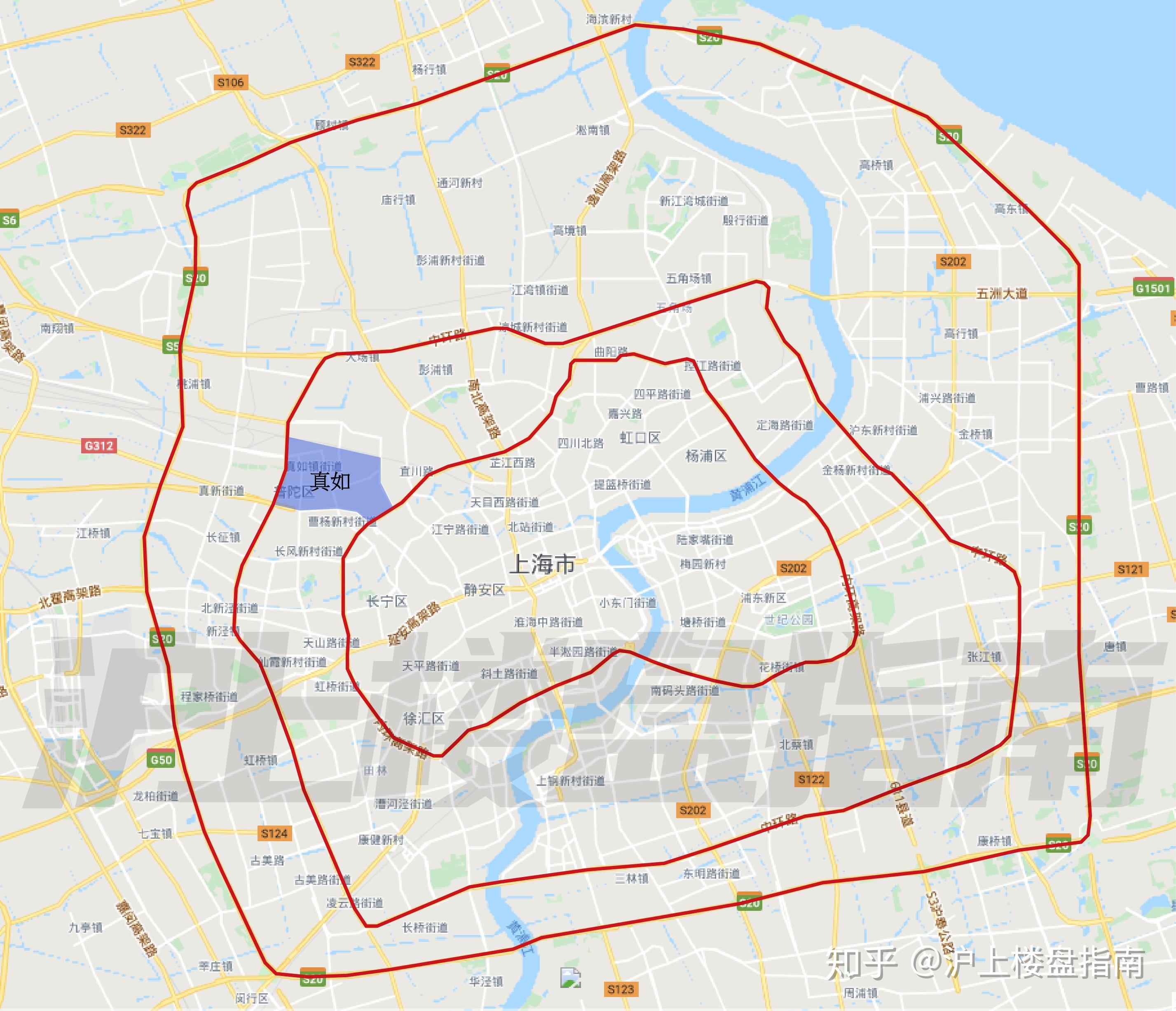 上海市内环地图图片