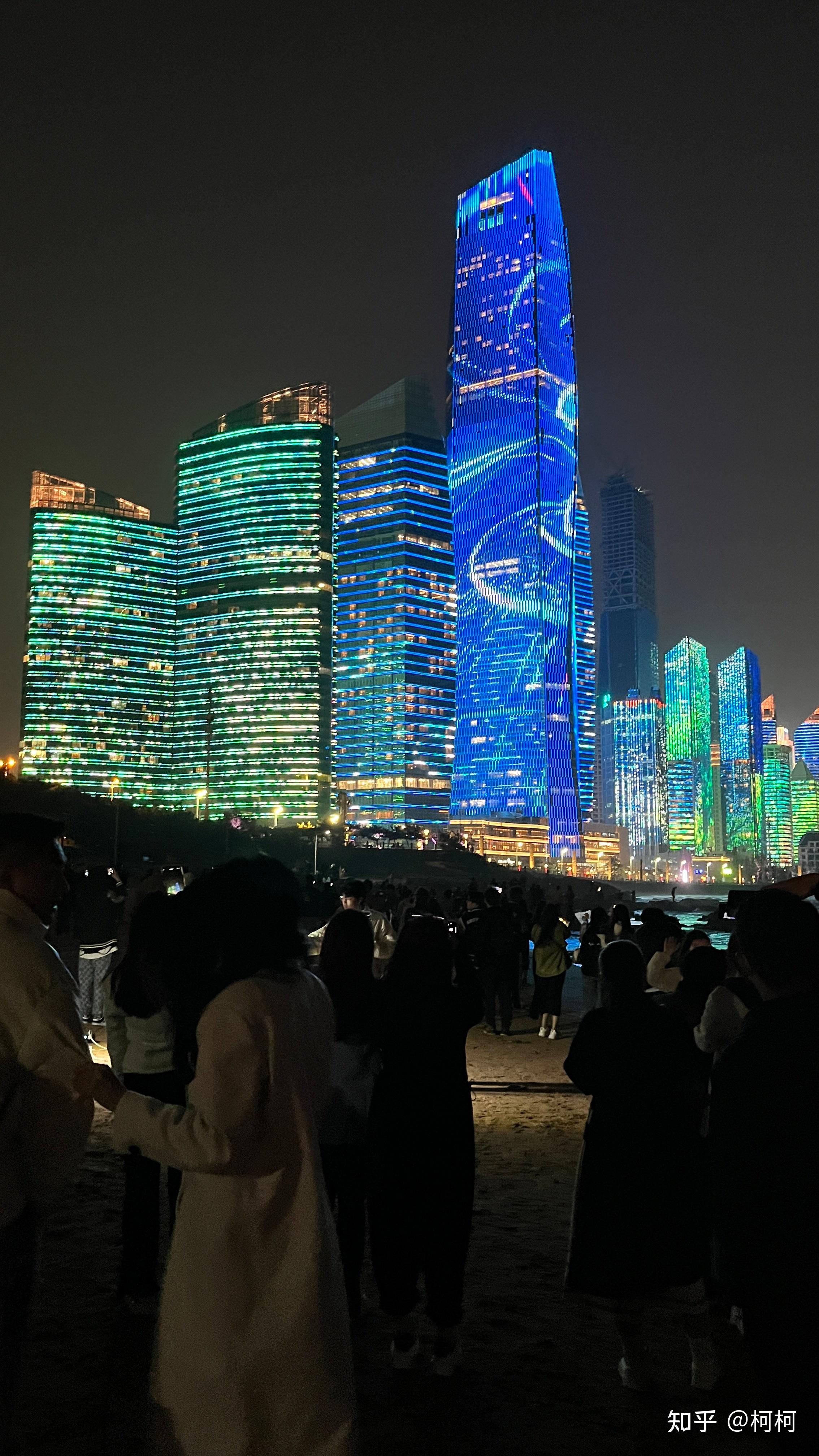 青岛香港中路夜景图片