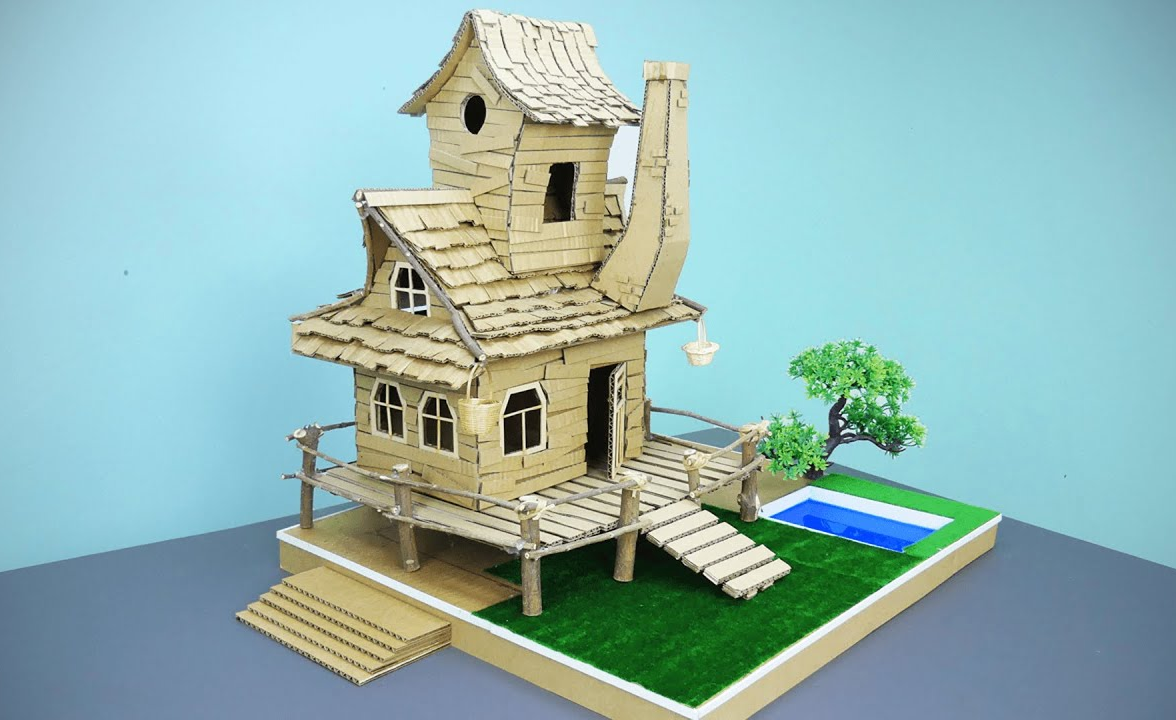 手工制作,废弃纸板别再扔了,制作一个海盗船模型,真是大开眼界