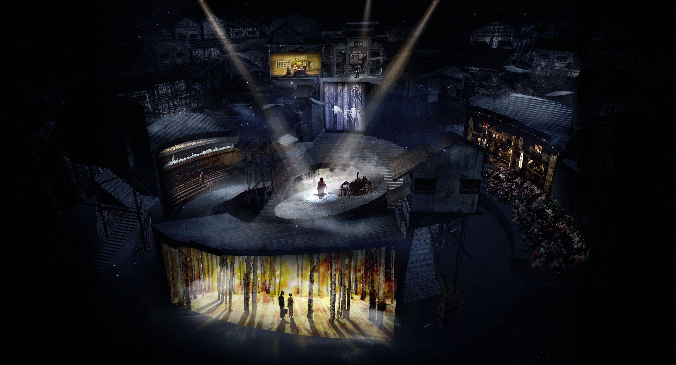 庆祝建党百年专场演出,《重庆1949》舞台剧重庆1949大剧院外观