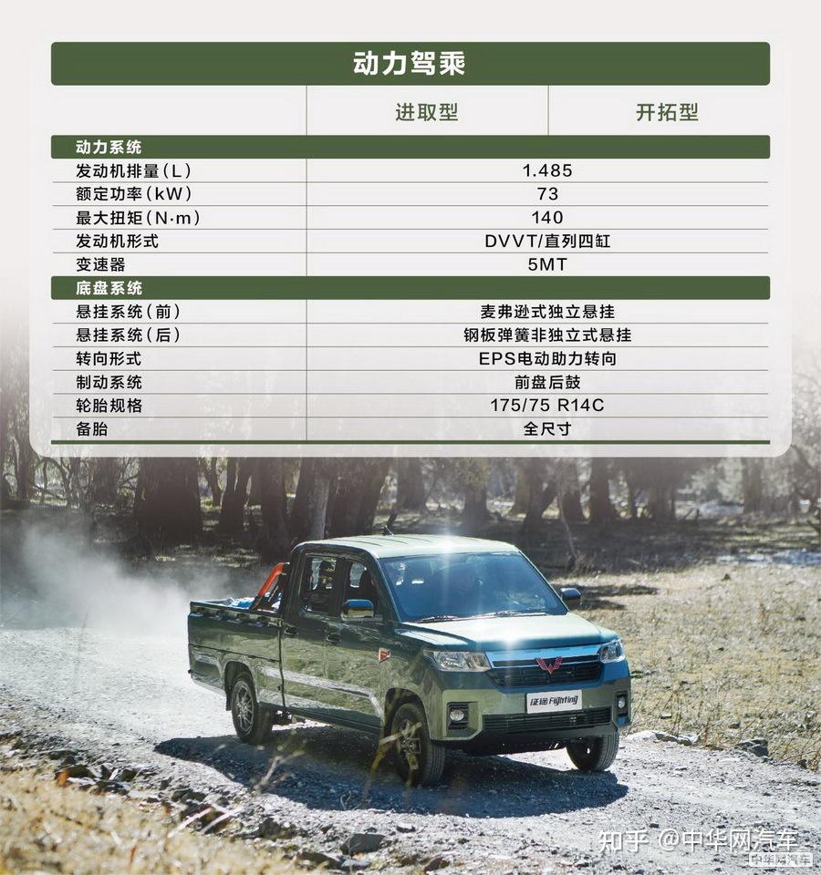 五菱征途皮卡官方配置公布配大屏倒车影像