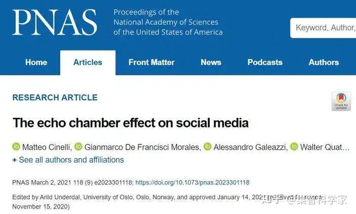 PNAS:社交媒体中的回音室效应 | 论文速递 - 知乎