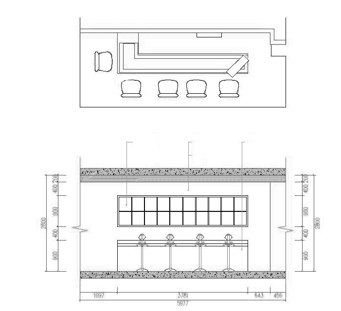 咖啡厅吧台立面图图片