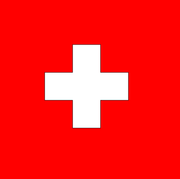 红底白十字旗是瑞士的国旗,与其他国家有点不同,瑞士的国旗形状是正