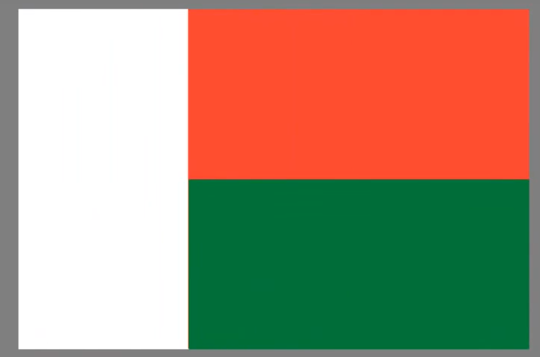 马达加斯加的国旗是由白色长方形 红绿双色旗面